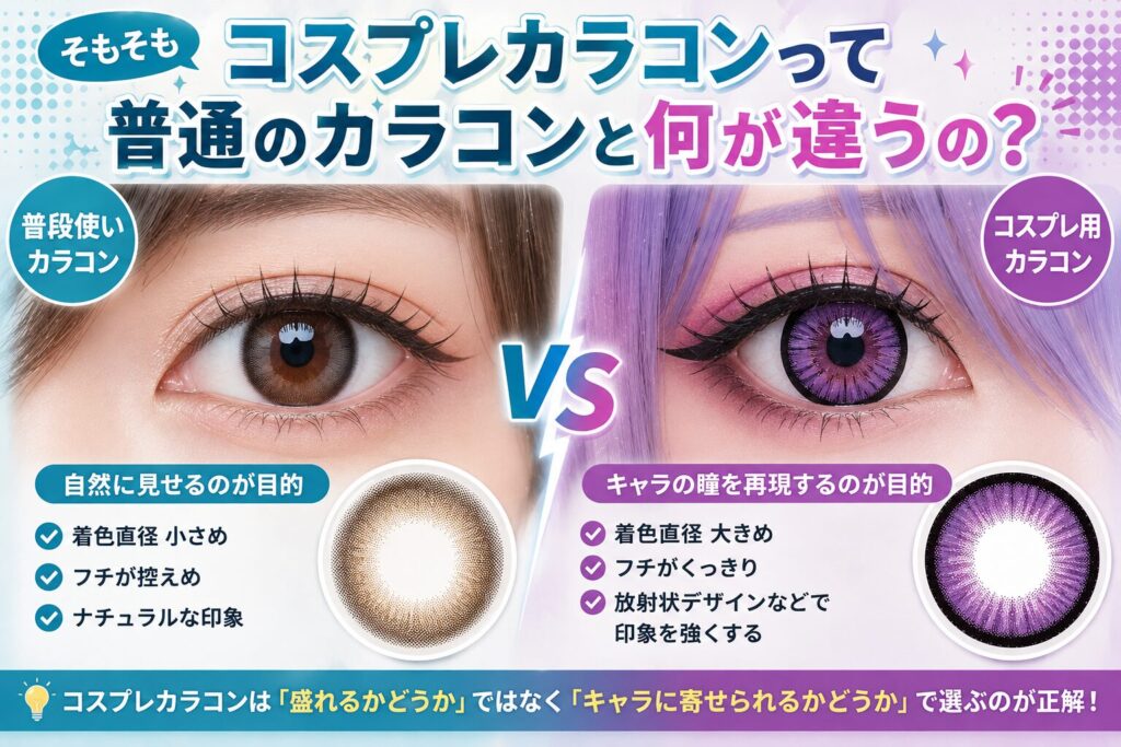 そもそもコスプレカラコンって普通のカラコンと何が違うの？