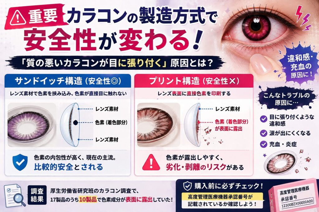 【重要】カラコンの製造方式で安全性が変わる｜「質の悪いカラコンが目に張り付く」原因
