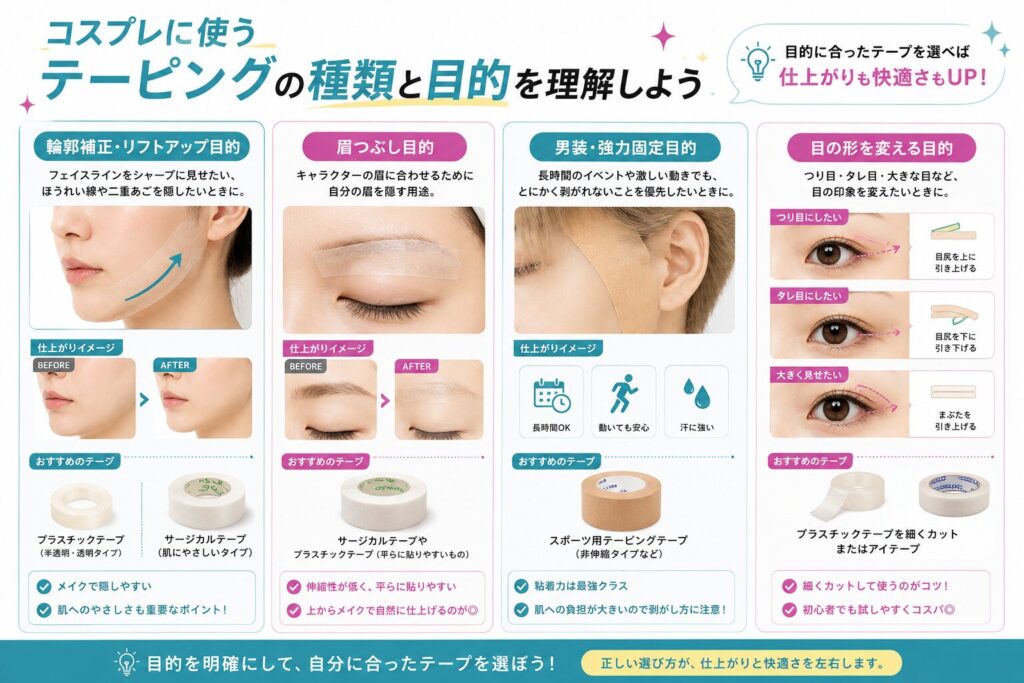 コスプレに使うテーピングの種類と目的を理解しよう