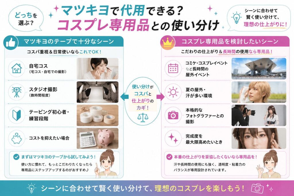 マツキヨで代用できる？コスプレ専用品との使い分け