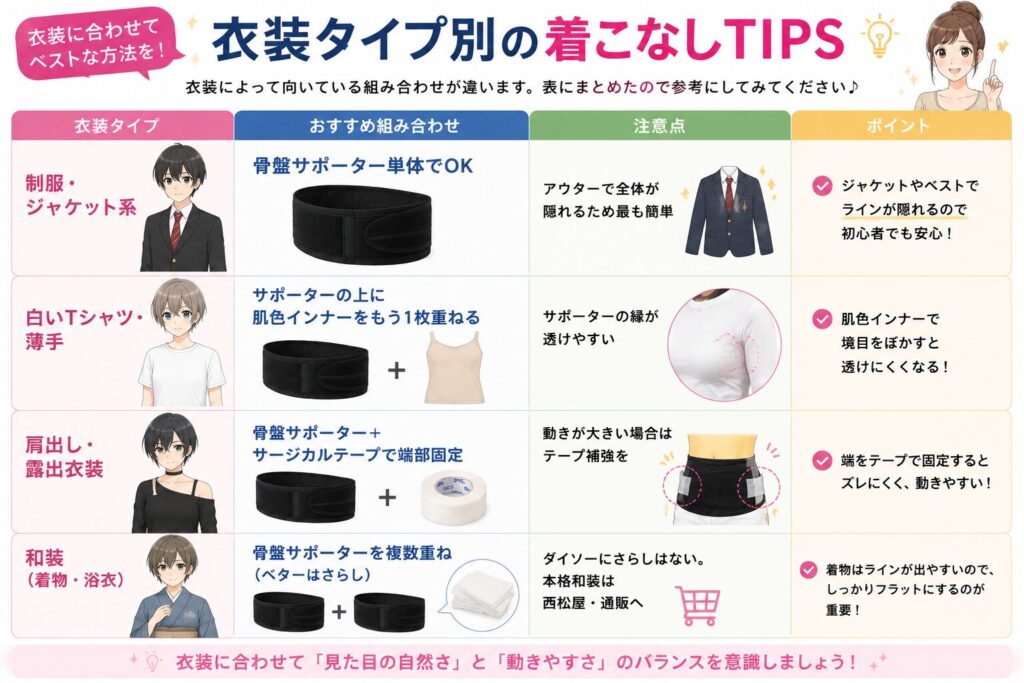 衣装タイプ別の着こなしTIPS