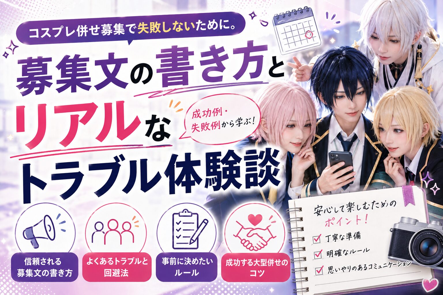 コスプレ併せ募集のやり方完全ガイド｜募集文テンプレとリアルなトラブル回避術